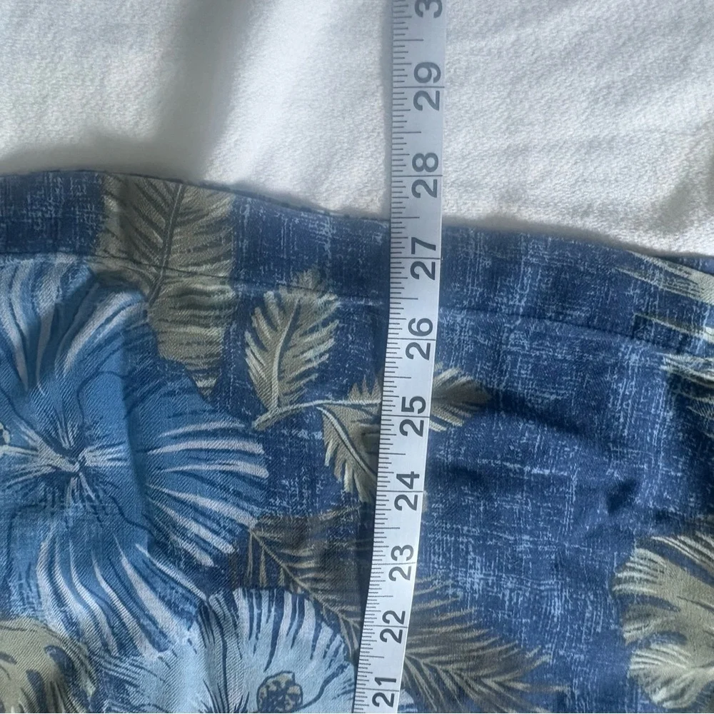 Vintage Y2K Silk Hawaiian Shirt Mens XXL Blue Tropical Aloha Camp Collar - Picture 7 of 8